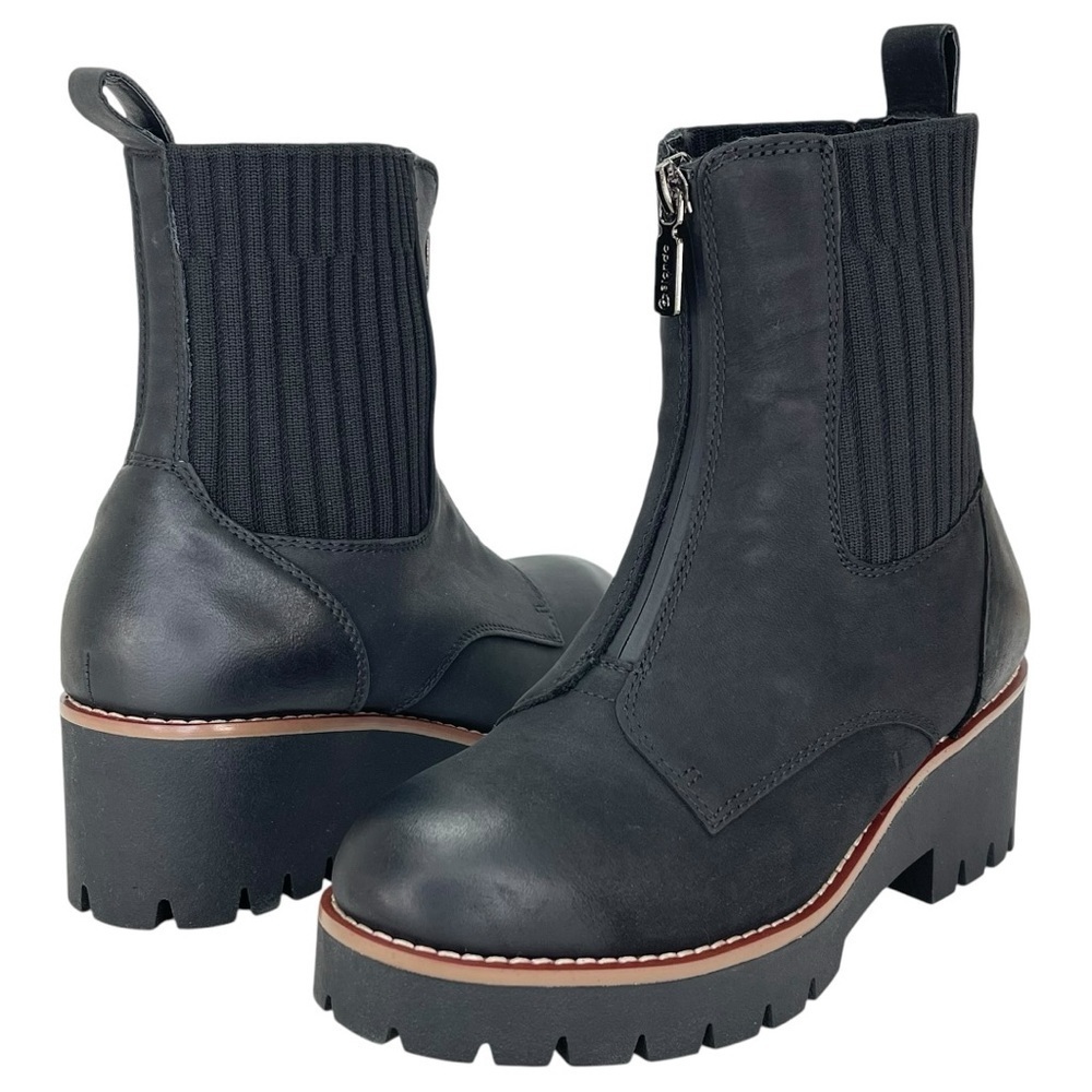 Aqua College Dream Black Nubuck Leather Waterproof Womens Ankle Boots Size 5.5M